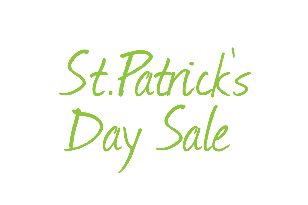 Handwritten St. Patrick's Day Sale Text on Transparent Background
