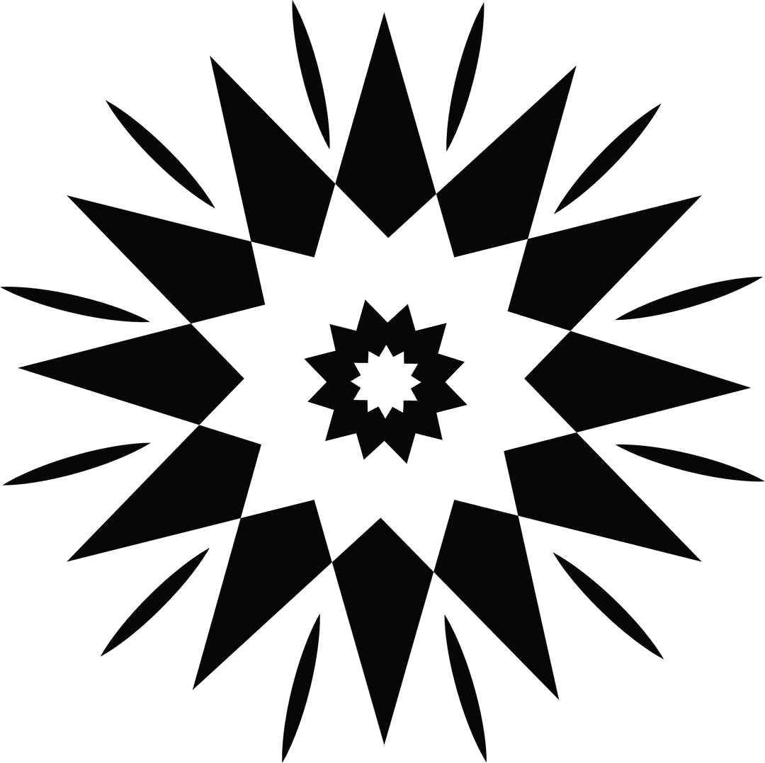 Geometric Black Star on Transparent Background Illustration