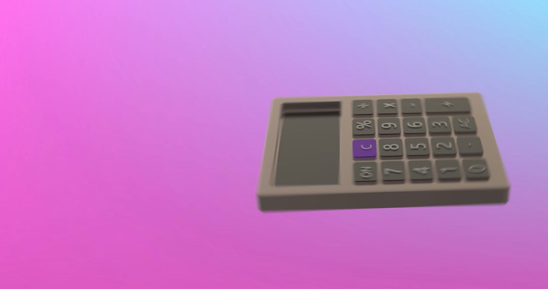 Floating Calculator on Gradient Pink Background