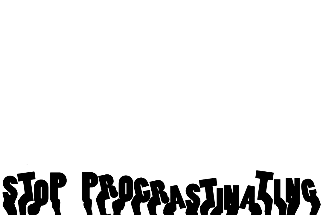 Stop Procrastination Illustration on Transparent Background