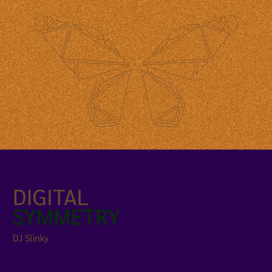 Digital Symmetry Album Artwork with Geometric Butterfly Design