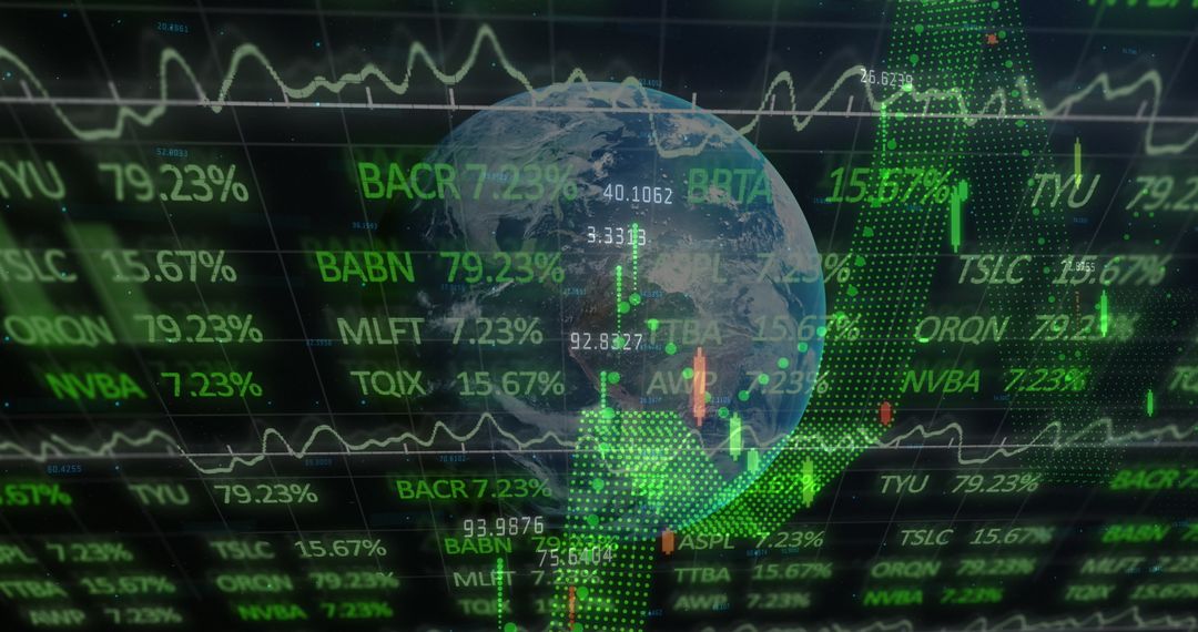 Global Finance Market Trends and Data Visualization Concept