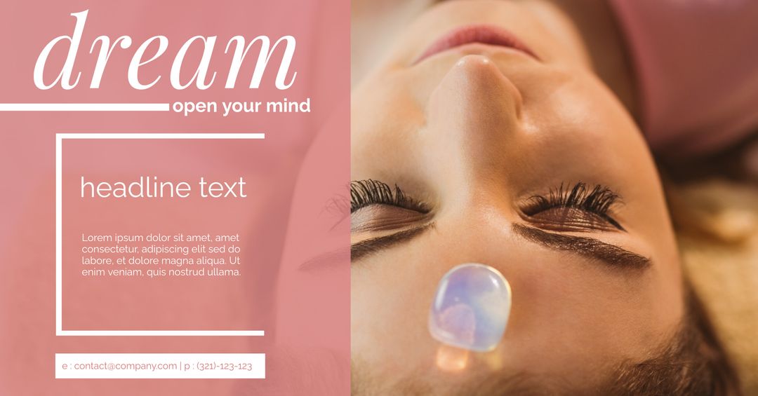 Woman Meditating with Gemstone Promoting Calm and Mindfulness