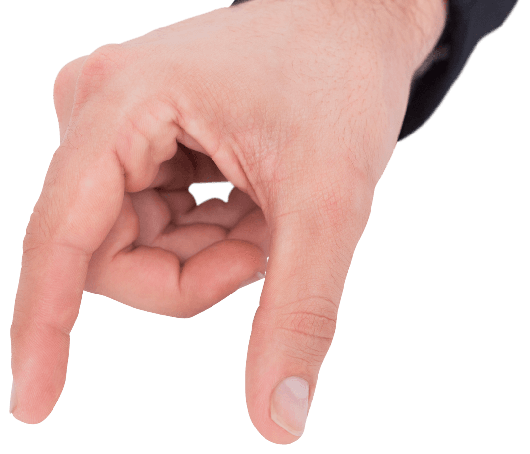 Hand with Fingers Measuring on White Background Transparent