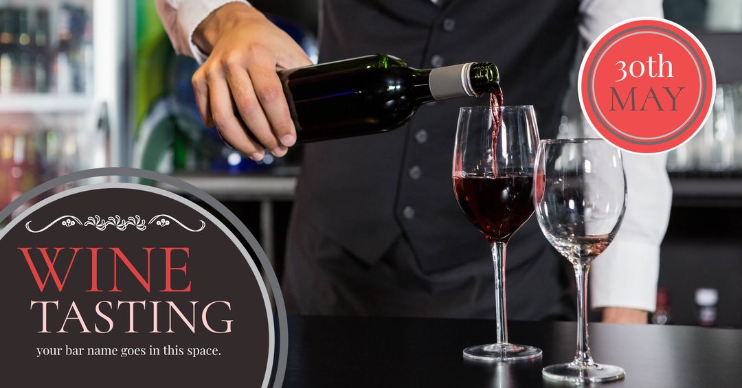 Wine Tasting Invitation Featuring Sommelier in Elegant Setting