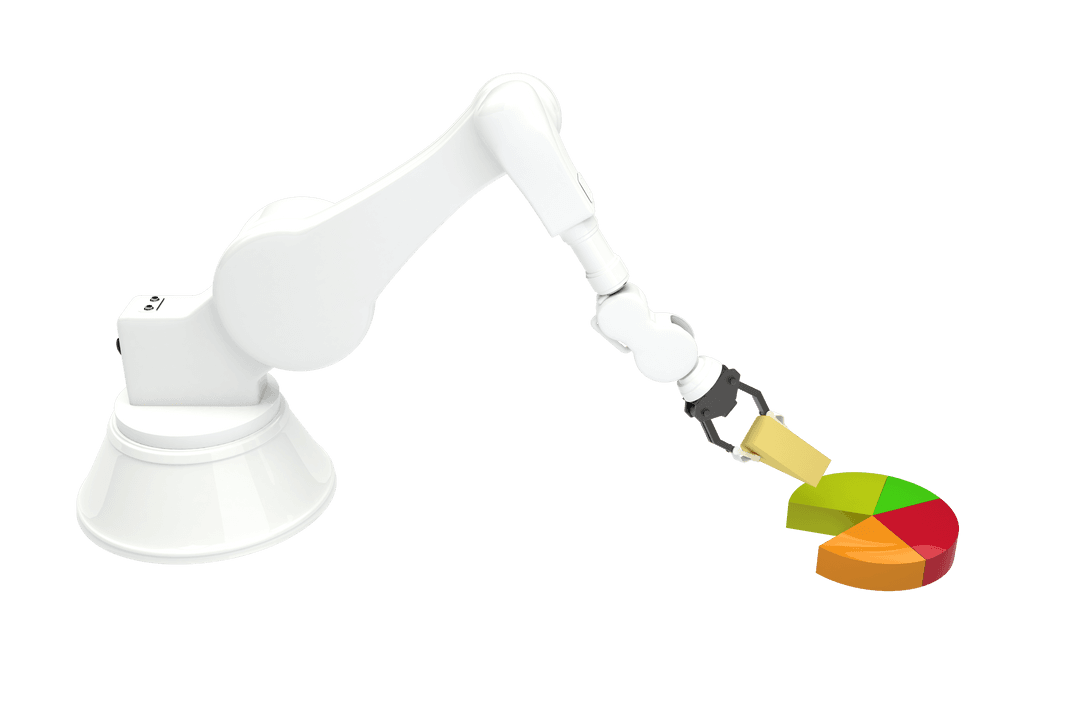 Transparent Robotic Arm Arranging Colorful Toy Blocks