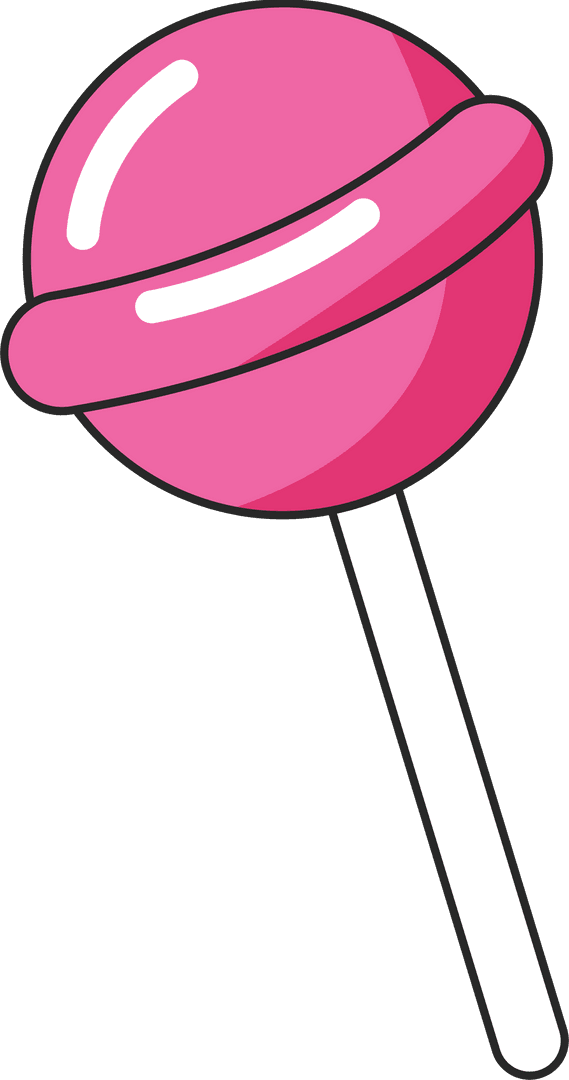 Pink Lollipop Float on Transparent Background with Glossy Sheen