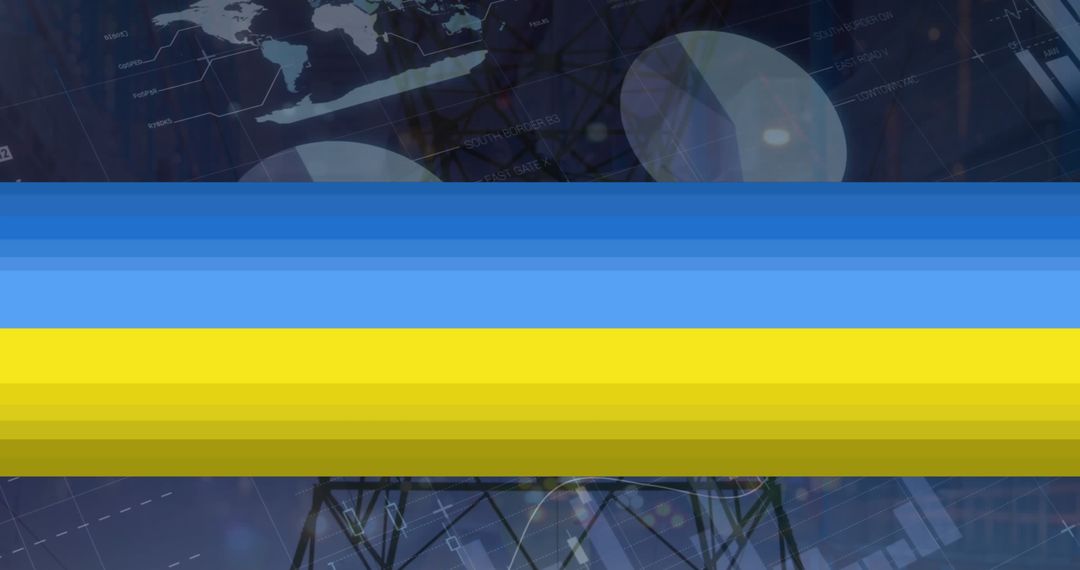 Peace Symbol with Ukrainian Flag and Digital Graphics