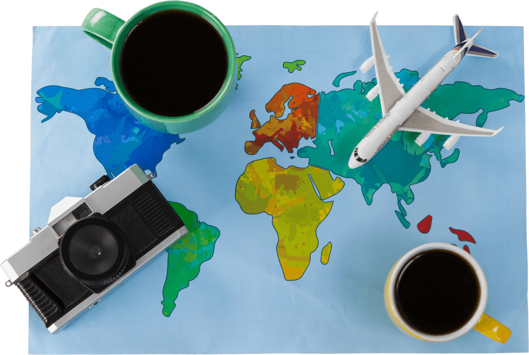 Travel Essentials Illustration on Transparent Background