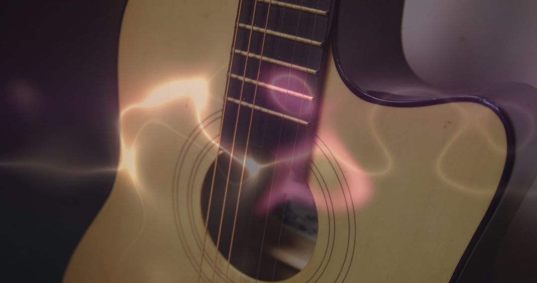 Acoustic Guitar with Colorful Light Trails - Free Images, Stock Photos and Pictures on Pikwizard.com