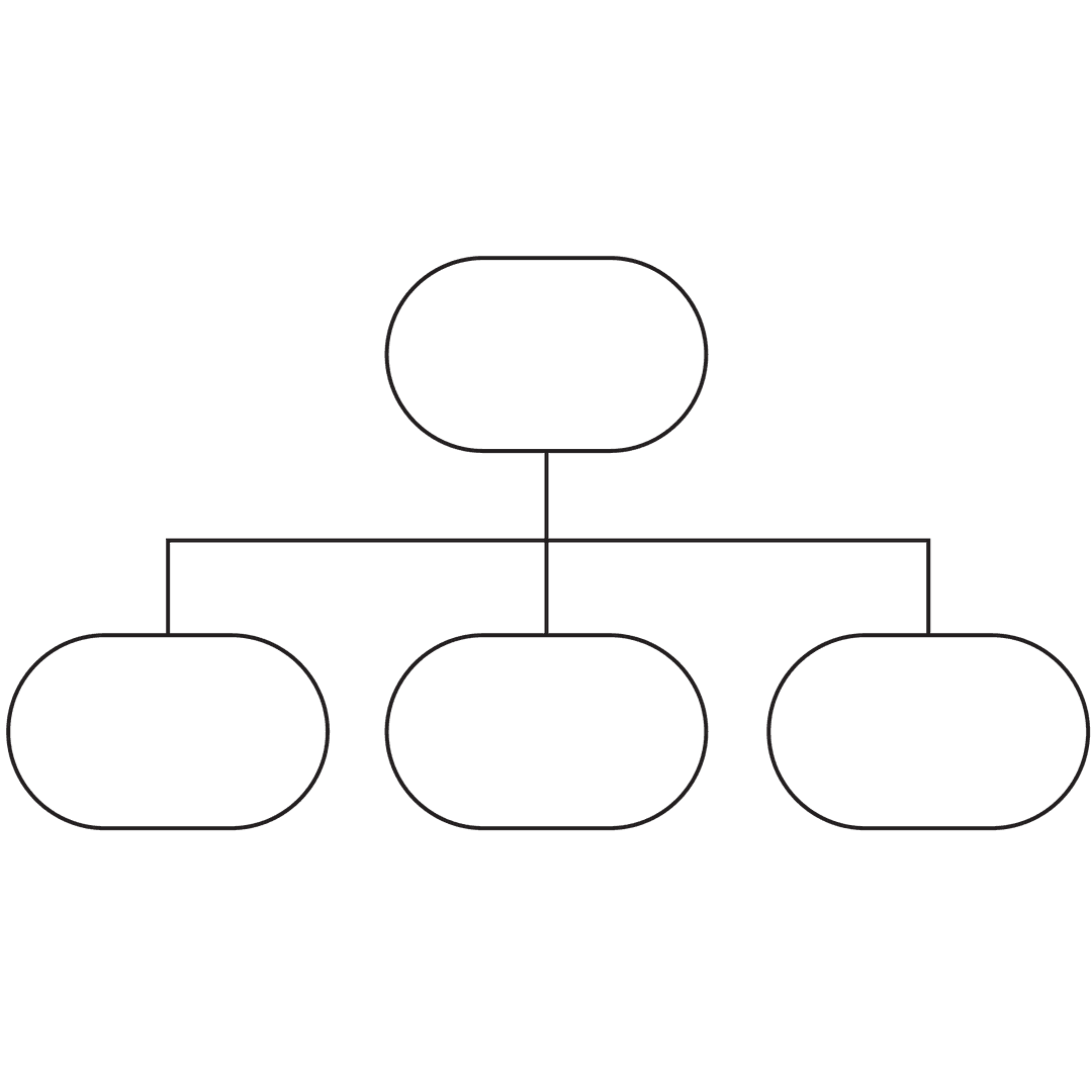 Simple Organizational Chart on Transparent Background