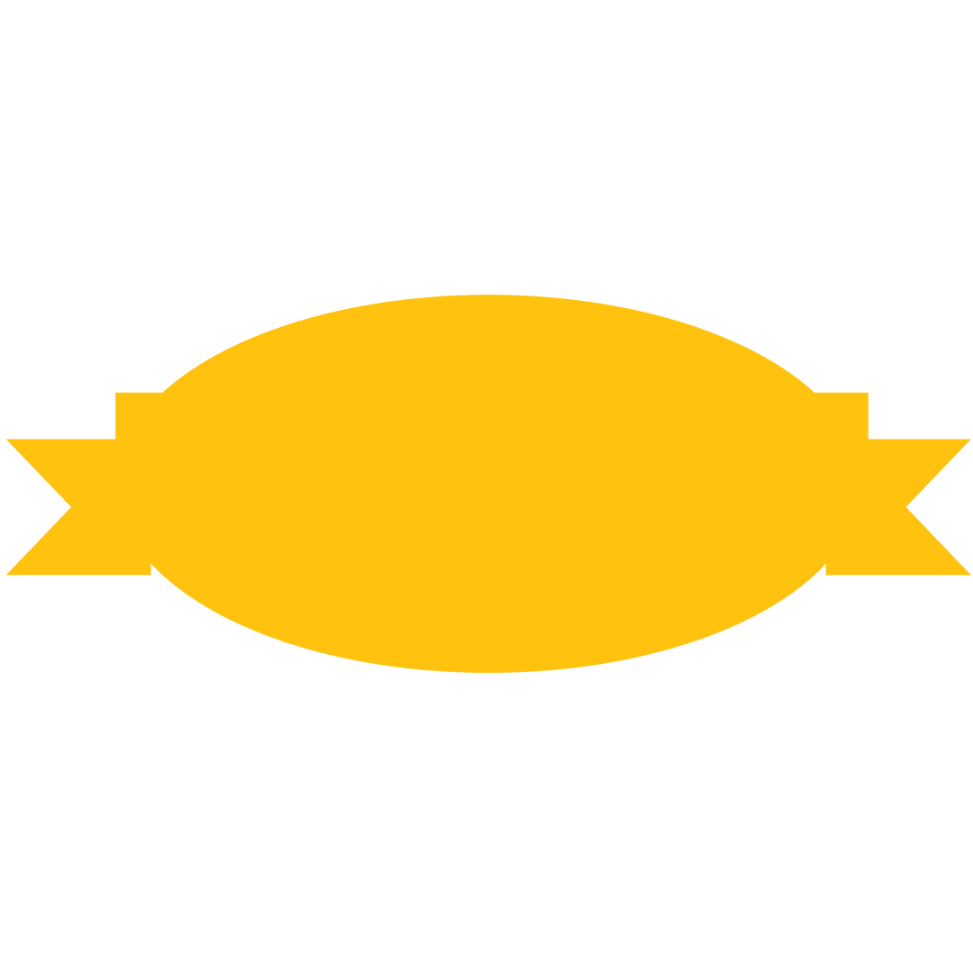 Curved Yellow Label Icon with Text Space on Transparent Background