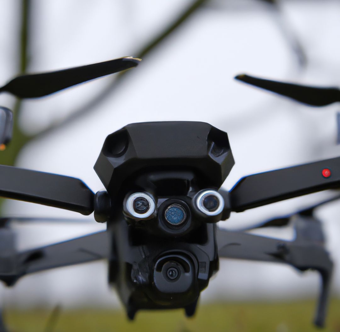 Close-Up of Advanced Drone in Flight with Rotating Blades - Free Images, Stock Photos and Pictures on Pikwizard.com