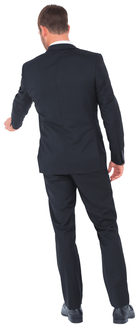 Transparent Businessman Facing Away in Suit