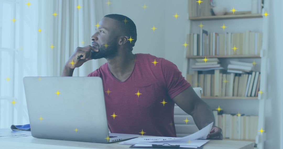 Thoughtful Professional at Work with Creative Spark