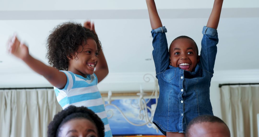 Excited African American Children Celebrating - Free Images, Stock Photos and Pictures on Pikwizard.com