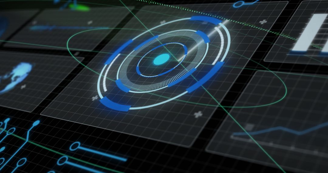 Digital Interface with Futuristic Data Scanning Elements