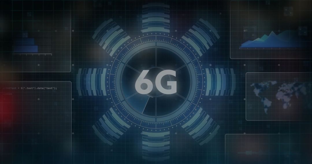 Futuristic 6G Data Technology Concept Interface