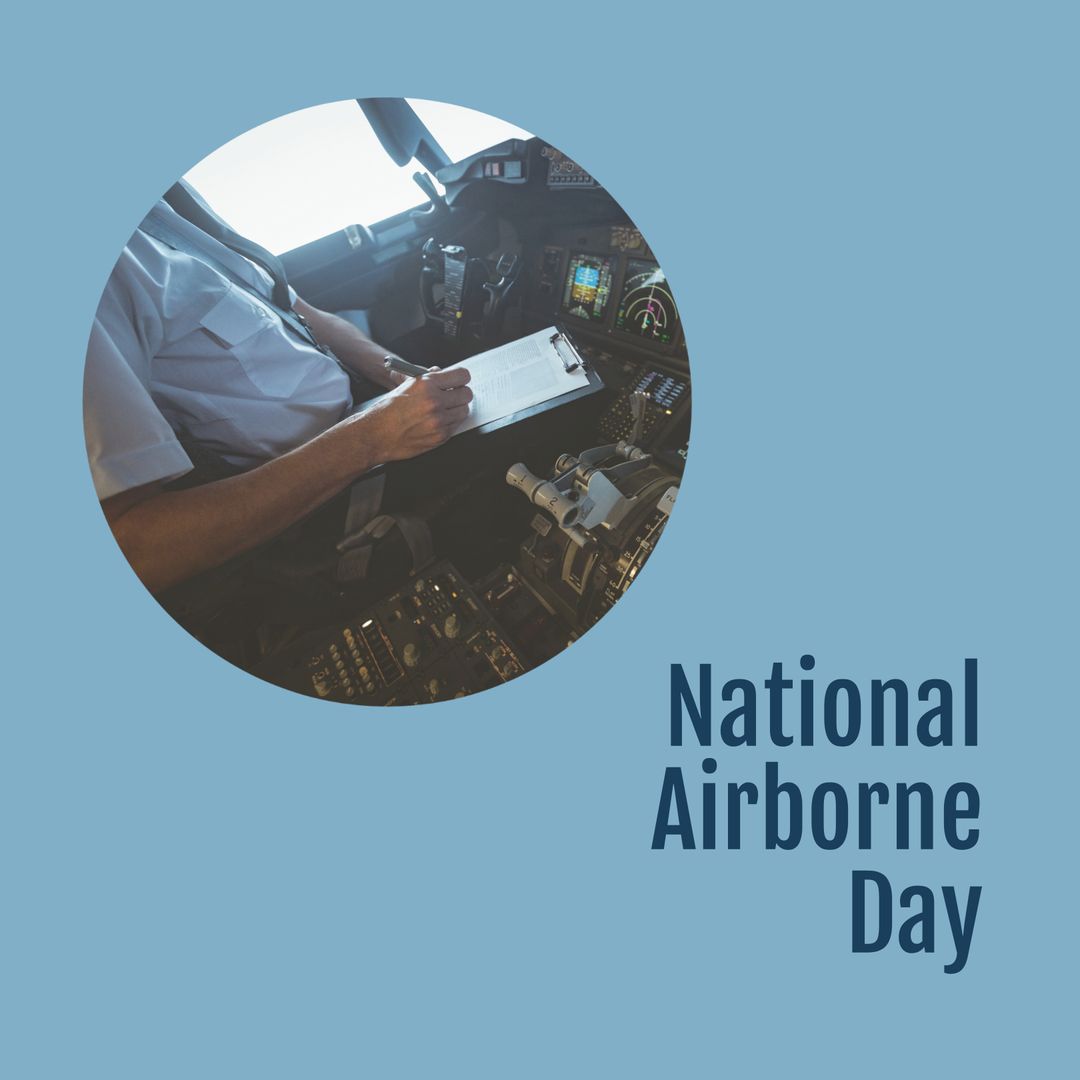 Pilot in Cockpit Celebrating National Airborne Day