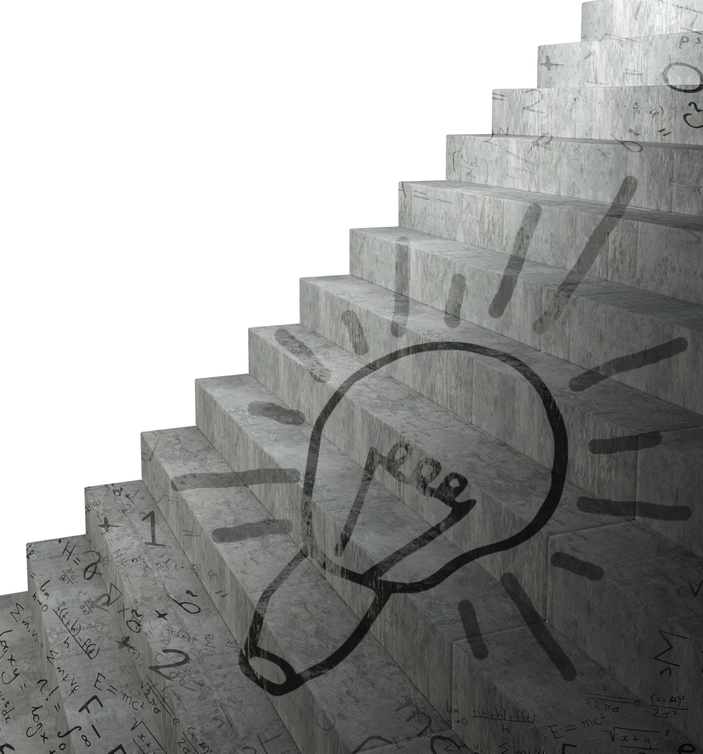 Transparent Gray Stairs With Light Bulb Illustration PNG - Download Free Stock Images Pikwizard.com