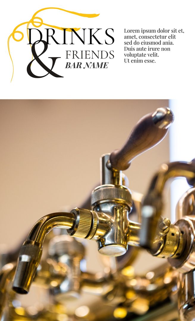 Close-up Shiny Beer Taps for Bar Event Promotion