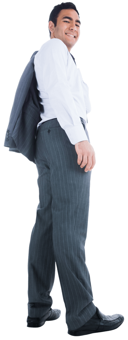 Happy Asian Businessman Smiling in Formal Suit on Transparent Background