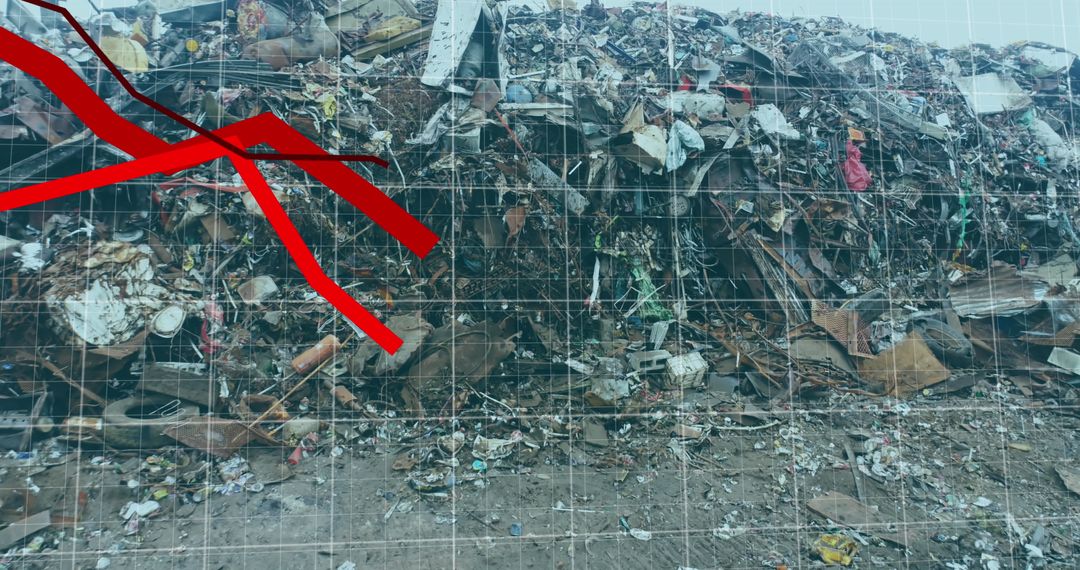 Digital Interface Over Saddening Rubbish Dump Signifying Ecological Crisis