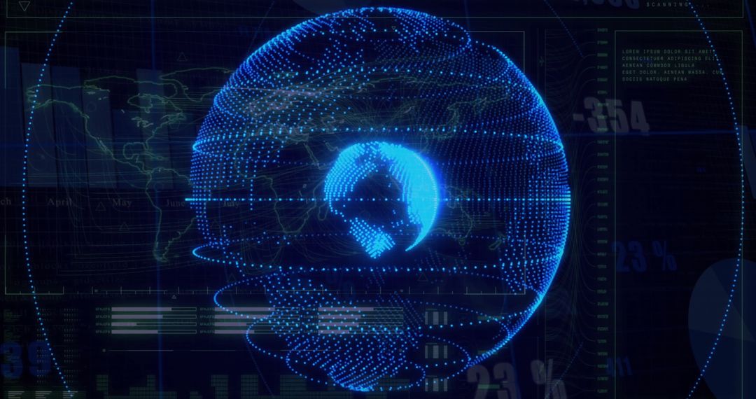 Futuristic Digital Globe with Networking Lines