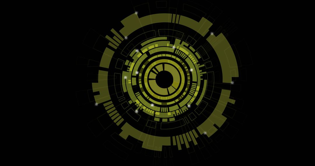 Futuristic Rotating Digital Interface in Abstract Design