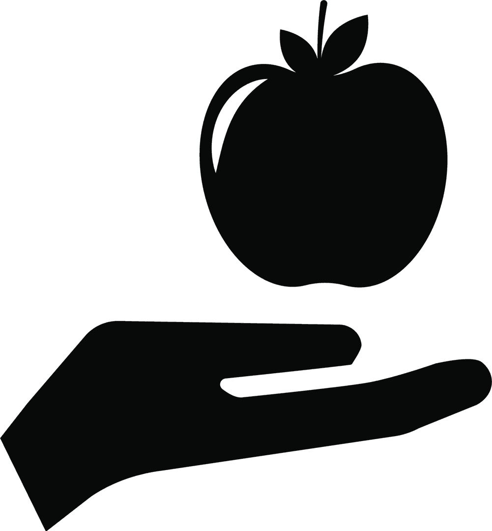 Transparent Vector of Hand Holding Apple Icon