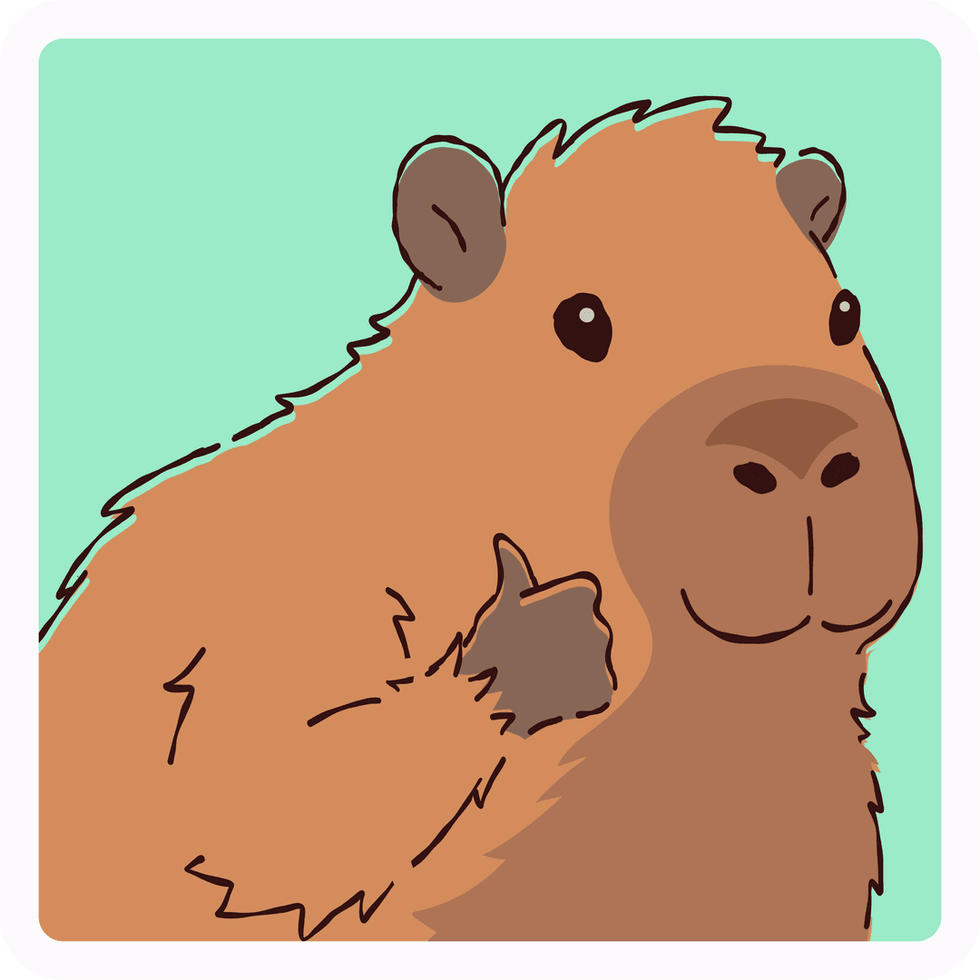 Cheerful Cartoon Capybara Giving Thumbs-Up on Transparent Background