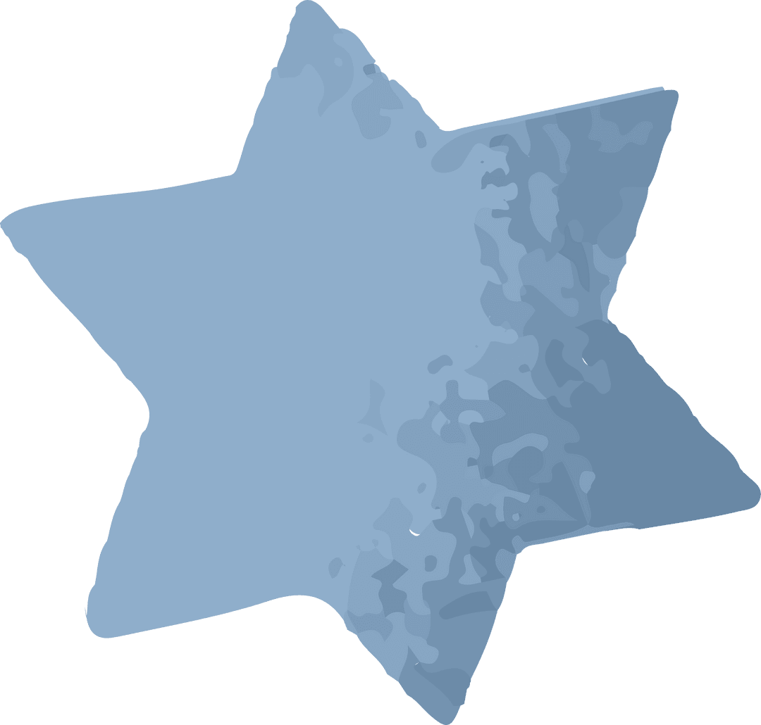 Transparent Six-Pointed Star with Watercolor Texture