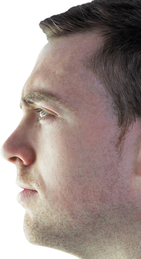 Transparent Profile View Male Rugby Player Isolated