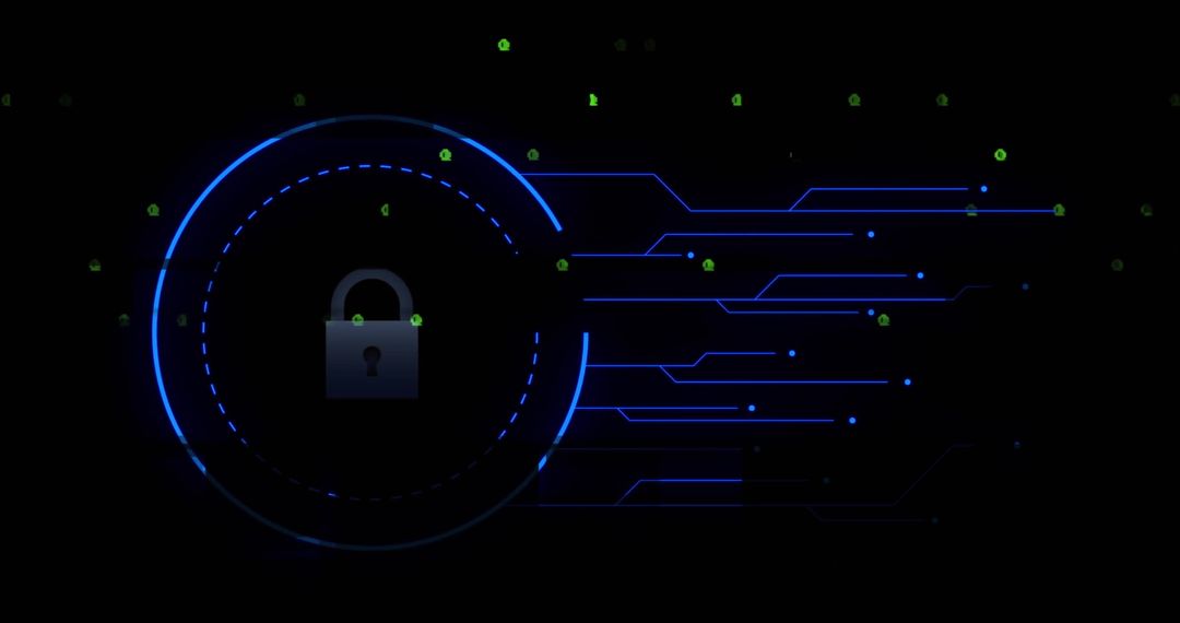 Digital Security Concept with Lock and Binary Code