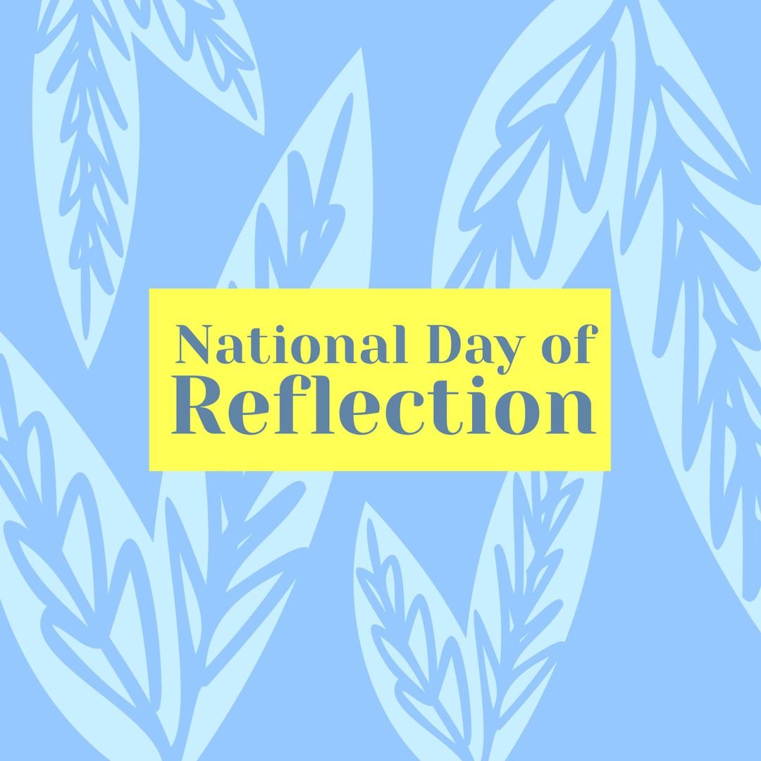 National Day of Reflection Over Patterned Leaves Design