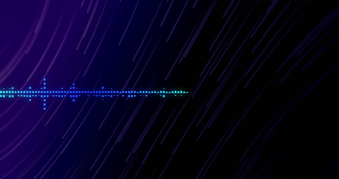 Digital Data Visualization Over Purple Streaks Background