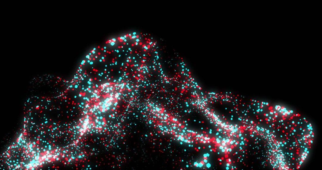 Digital Neon Network on Black Background