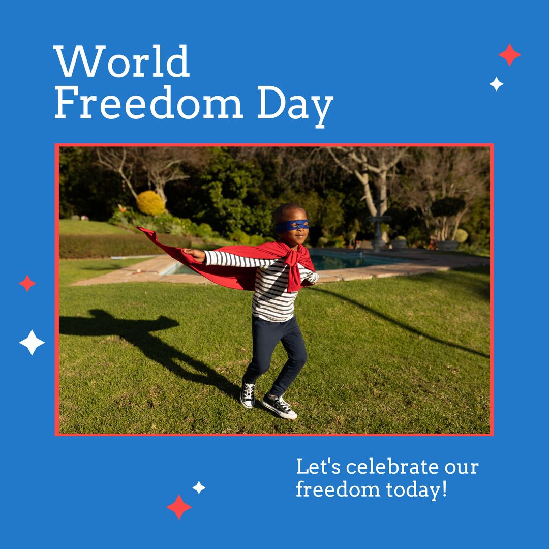 Joyful Boy Celebrating World Freedom Day
