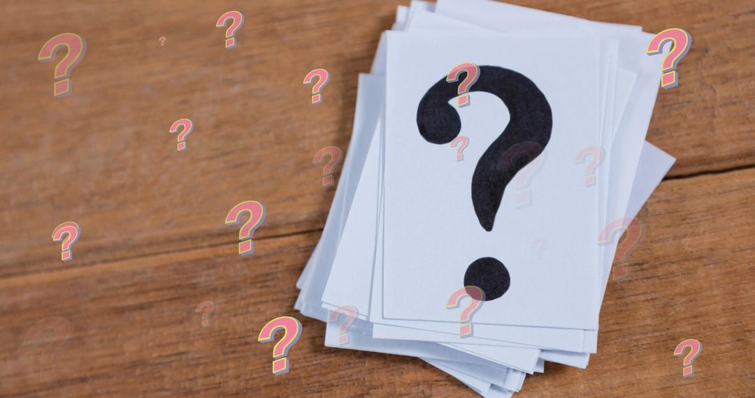 Question Marks on Cards Reflecting Curiosity and Seeking Answers