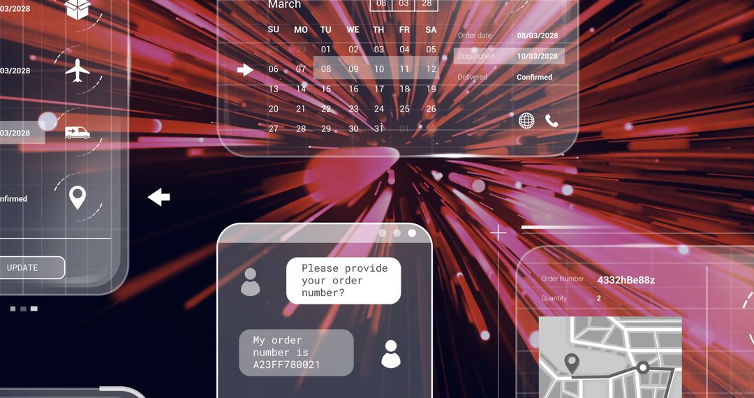 Futuristic Digital Dashboard with Interface and Analytics Elements