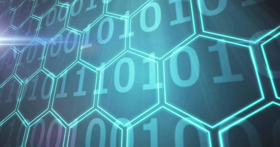 Futuristic Binary Code in Hexagonal Grid Network