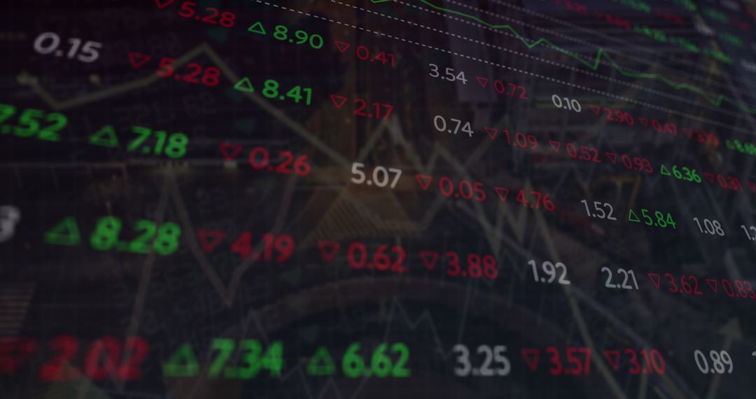 Digital Security Icon with Stock Market Trends Visualization