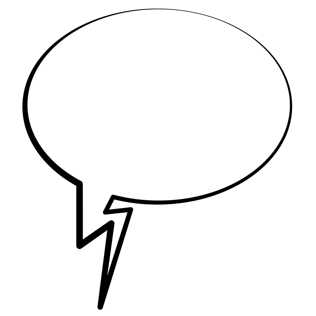 Blank White Speech Bubble on Transparent Background for Text Design