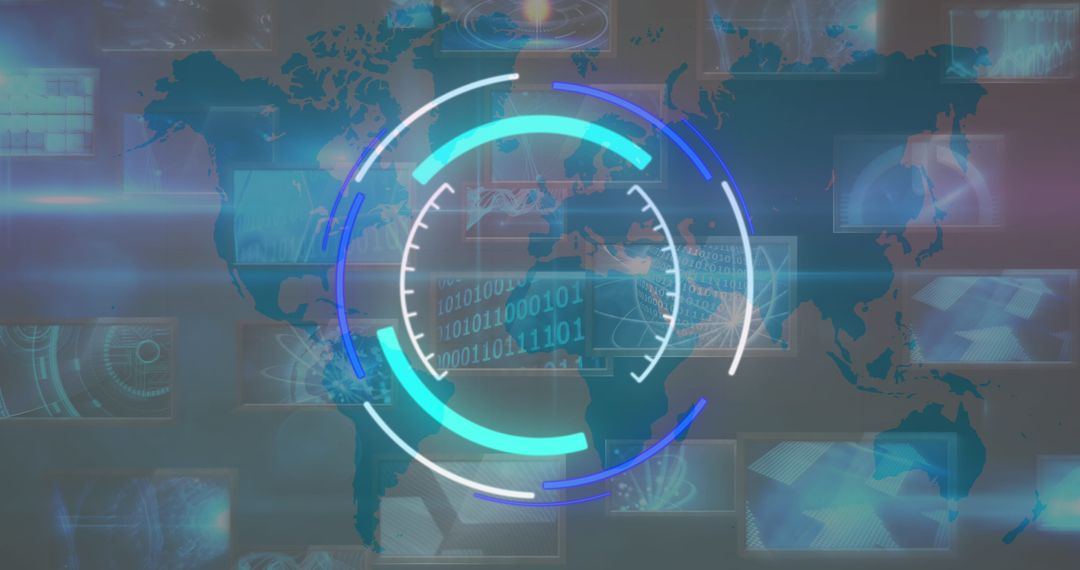 Global Digital Interface with Data Visualization Elements