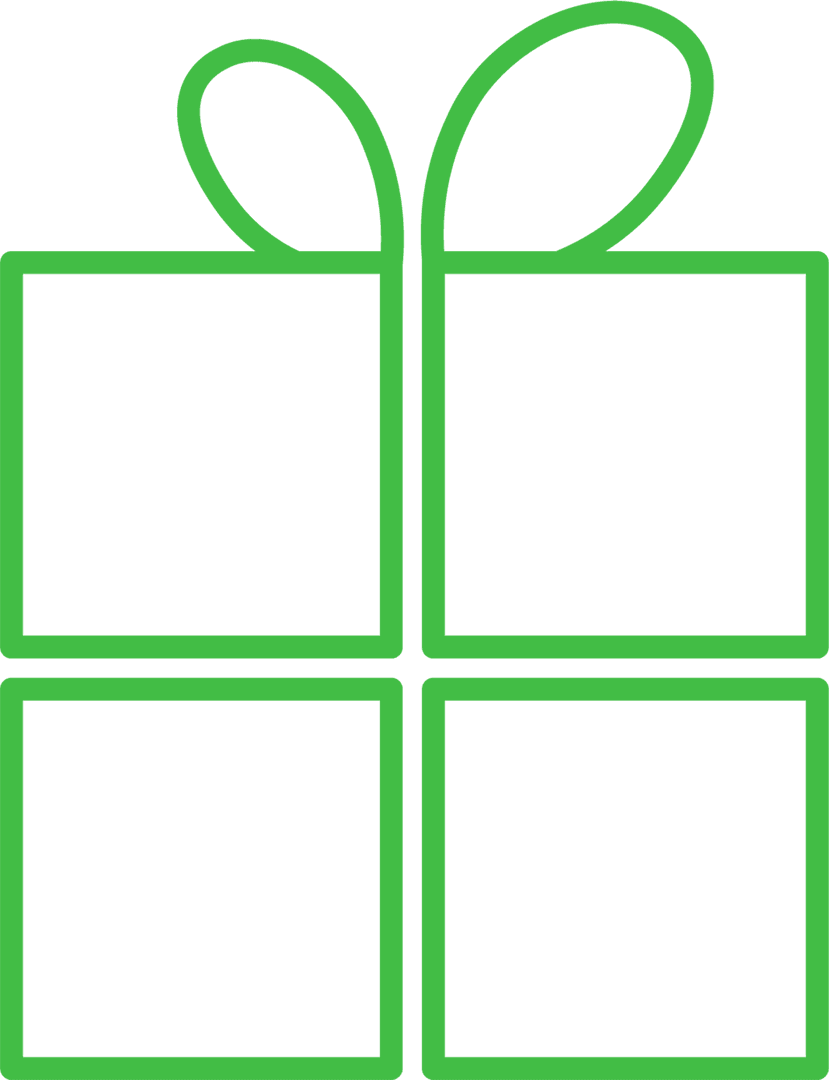 Green Gift Icon on Transparent Background, Celebration Design