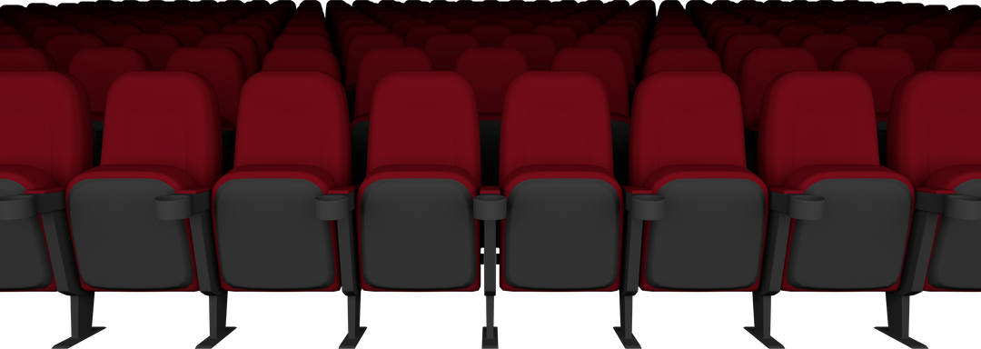 Transparent Rows of Folded Red Theatre Cinema Seats - Download Free Stock Images Pikwizard.com