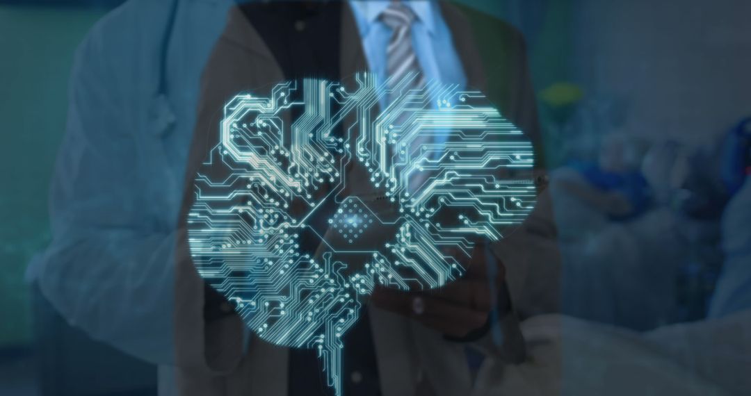 Doctor Using Digital Interface for Medical Data Processing