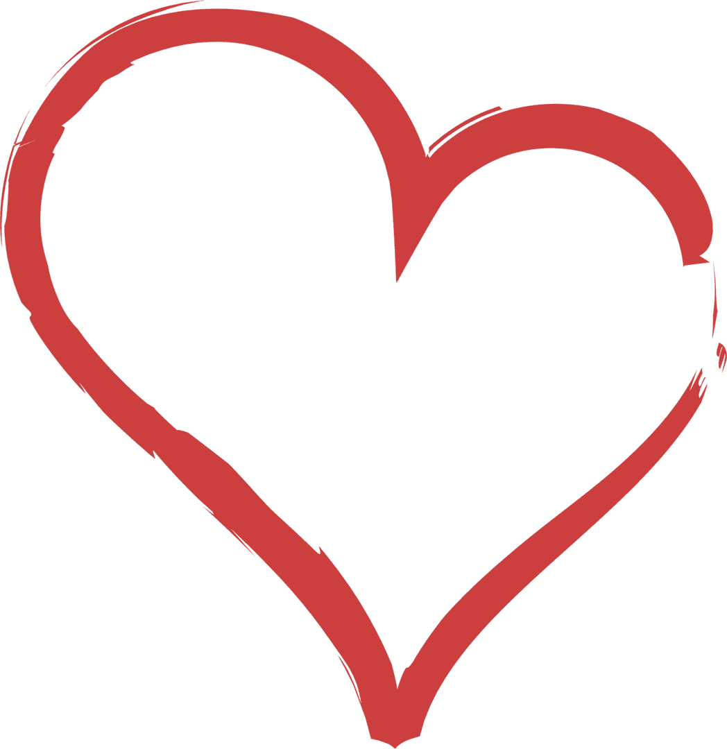 Red Heart Shape with Copy Space on Transparent Background