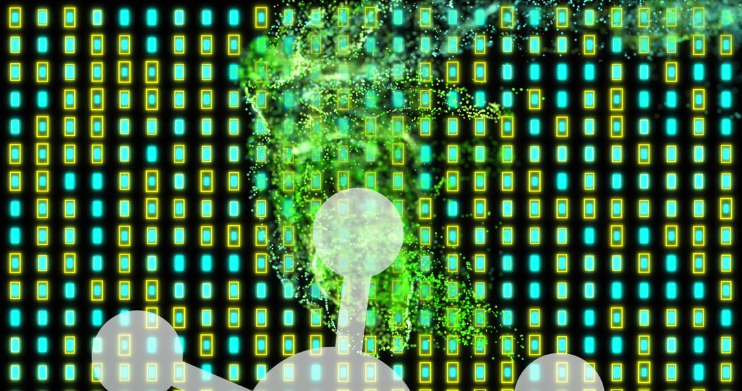 Abstract Digital Interface with Vibrant Light Shapes