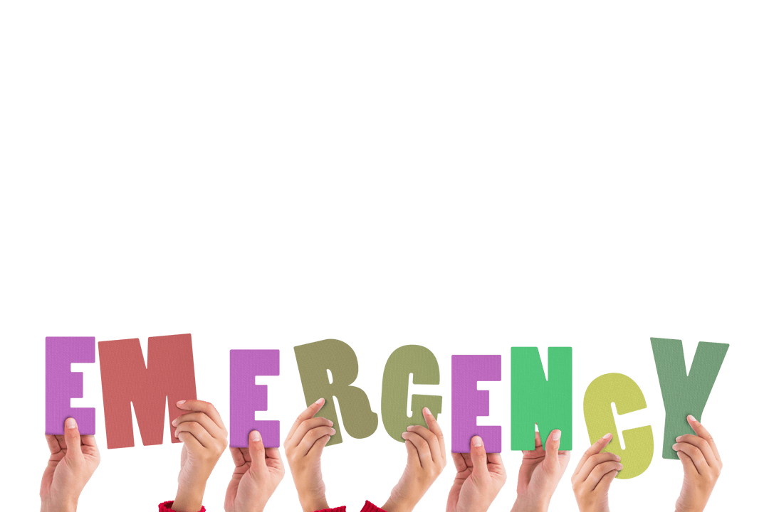 Handholding Emergency Text Transparent PNG Illustration